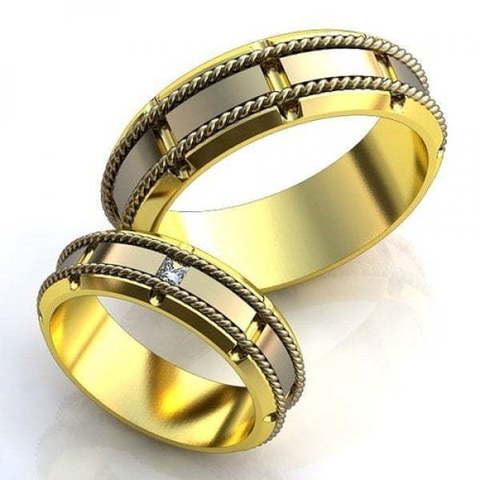 Золотые обручальные кольца авторского дизайна AOG-obr-532 из Комбинированные от Ювелирный салон Art of glow 1