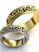 Стильные золотые обручальные кольца с черной эмалью AOG-obr-686 из Белое золото, Желтое золото от Ювелирный салон Art of glow 1