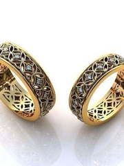 Обручальные кольца из золота с узором R-KO-1017 из Комбинированные от Ювелирный салон Art of glow 1