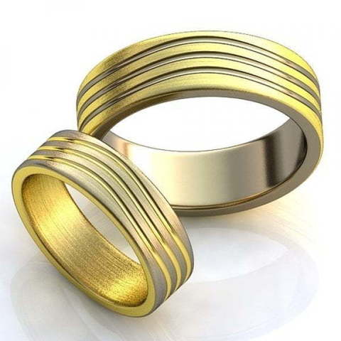 Оригинальные обручальные кольца без камней AOG-obr-432 из Комбинированные от Ювелирный салон Art of glow 1