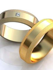 Обручальное кольцо с квадратным бриллиантом AOG-obr-062 из Желтое золото от Ювелирный салон Art of glow 1