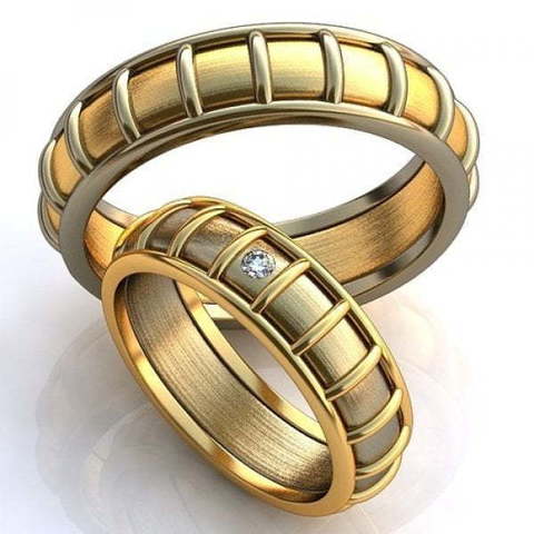 Необычные обручальные кольца AOG-obr-382 из Комбинированные от Ювелирный салон Art of glow 1