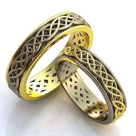 Золотые обручальные кольца с плетением AOG-obr-083 из Желтое золото от Ювелирный салон Art of glow 1