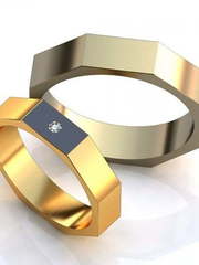 Золотые обручальные кольца с гранями AOG-obr-511 из Желтое золото от Ювелирный салон Art of glow 1