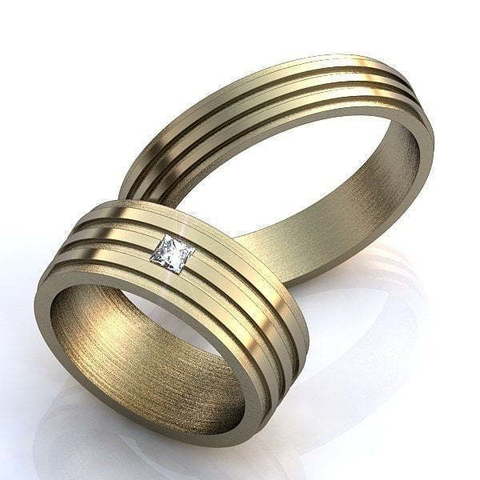 Стильные обручальные кольца для двоих AOG-obr-010 из Желтое золото от Ювелирный салон Art of glow 1