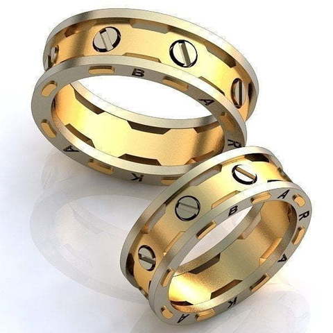 Золотые обручальные кольца стимпанк AOG-obr-163 из Комбинированные от Ювелирный салон Art of glow 1