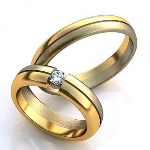 Обручальные кольца из двух видов золота AOG-obr-413 из Комбинированные от Ювелирный салон Art of glow 1