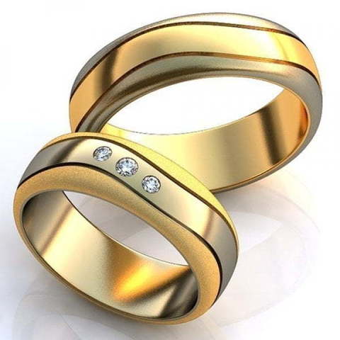 Обручальные кольца из двух видов золота AOG-obr-327 из Комбинированные от Ювелирный салон Art of glow 1