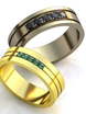 Стильные обручальные кольца с камнями AOG-obr-133 из Желтое золото от Ювелирный салон Art of glow 1