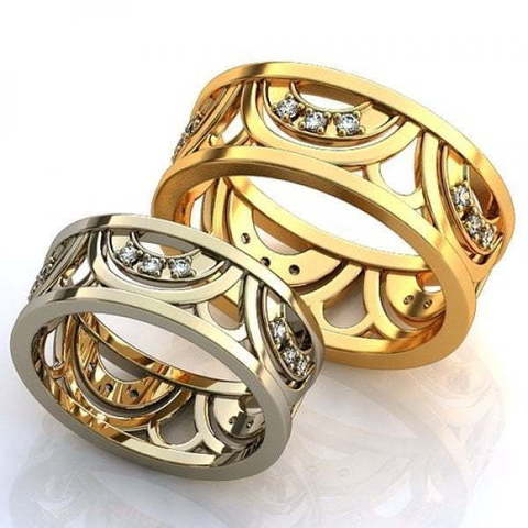 Обручальные кольца необычного дизайна AOG-obr-369 из Желтое золото от Ювелирный салон Art of glow 1