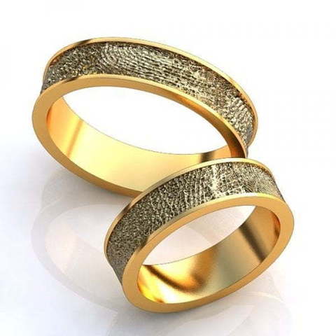 Обручальные кольца с отпечатками пальцев AOG-obr-480 из Желтое золото от Ювелирный салон Art of glow 1