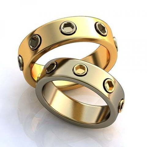 Оригинальные обручальные кольца без камней AOG-obr-486 из Комбинированные от Ювелирный салон Art of glow 1