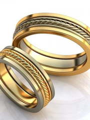 Элегантные обручальные кольца с узором AOG-obr-704 из Комбинированные от Ювелирный салон Art of glow 1