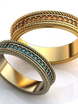Обручальные кольца с цветными камнями AOG-obr-747 из Желтое золото от Ювелирный салон Art of glow 1
