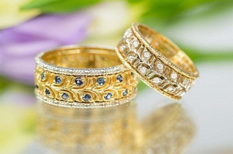 Роскошные обручальные кольца с рубинами R-KO-1101 из Желтое золото от Ювелирный салон Art of glow 2