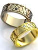 Обручальные кольца с графическим узором AOG-obr-657 из Желтое золото от Ювелирный салон Art of glow 1