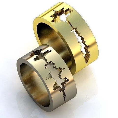 Оригинальные дизайнерские обручальные кольца AOG-obr-076 из Желтое золото от Ювелирный салон Art of glow 1