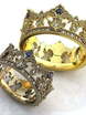 Обручальные кольца короны с камнями AOG-WR-0012 из Желтое золото от Ювелирный салон Art of glow 1