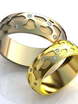 Необычные обручальные кольца с камнями AOG-obr-232 из Желтое золото от Ювелирный салон Art of glow 1