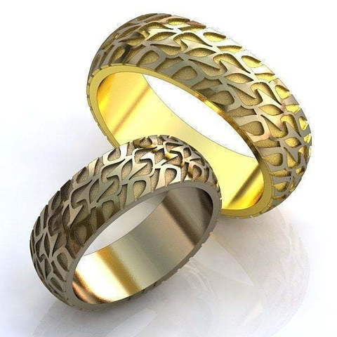 Необычные широкие обручальные кольца AOG-obr-228 из Желтое золото от Ювелирный салон Art of glow 1