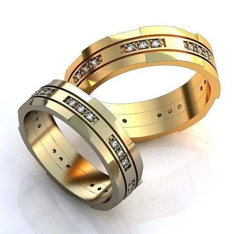 Оригинальные обручальные кольца с бриллиантами AOG-obr-144 из Желтое золото от Ювелирный салон Art of glow 1