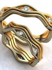 Фигурные обручальные кольца с бриллиантами AOG-obr-389 из Комбинированные от Ювелирный салон Art of glow 1