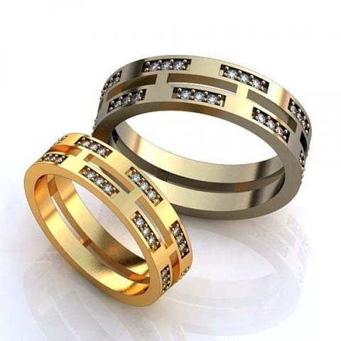 Обручальные кольца с бриллиантами AOG-obr-545 из Желтое золото от Ювелирный салон Art of glow 1