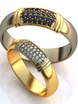 Обручальные кольца с черными и белыми бриллиантами AOG-obr-756 из Желтое золото от Ювелирный салон Art of glow 1