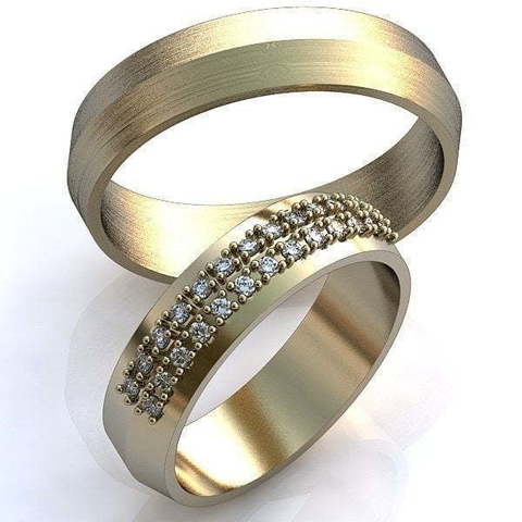 Обручальные кольца с матовой обработкой AOG-obr-197 из Желтое золото от Ювелирный салон Art of glow 1
