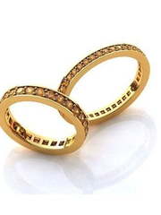 Обручальные кольца с желтым сапфиром R-KO-1025 из Желтое золото от Ювелирный салон Art of glow 1