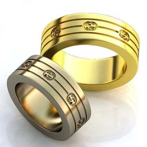 Дизайнерские широкие обручальные кольца AOG-obr-696 из Желтое золото от Ювелирный салон Art of glow 1