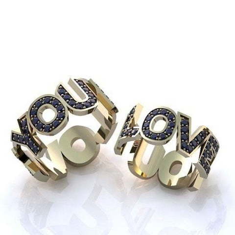 Обручальные кольца I love you R-KO-1072 из Белое золото от Ювелирный салон Art of glow 1