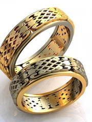 Двухцветные золотые обручальные кольца AOG-obr-577 из Комбинированные от Ювелирный салон Art of glow 1