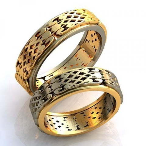 Двухцветные золотые обручальные кольца AOG-obr-577 из Комбинированные от Ювелирный салон Art of glow 1