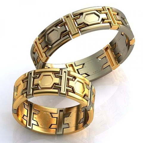 Обручальные кольца с подвижными элементами AOG-obr-676 из Комбинированные от Ювелирный салон Art of glow 1