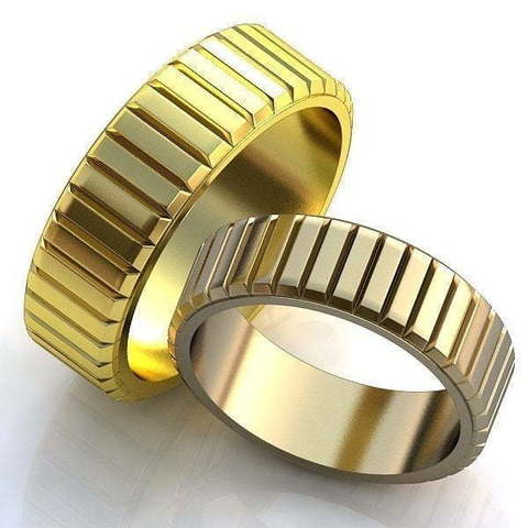 Широкие рельефные обручальные кольца AOG-obr-204 из Желтое золото от Ювелирный салон Art of glow 1