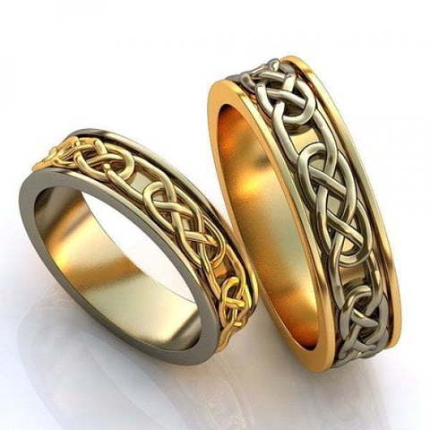 Золотые обручальные кольца без камней AOG-obr-735 из Комбинированные от Ювелирный салон Art of glow 1
