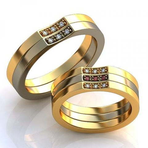Обручальные кольца с камнями AOG-obr-580 из Комбинированные от Ювелирный салон Art of glow 1