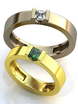 Кольца обручальные с квадратным изумрудом и бриллиантом AOG-obr-120 из Желтое золото от Ювелирный салон Art of glow 1