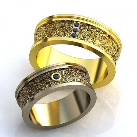 Широкие обручальные кольца AOG-obr-517 из Желтое золото от Ювелирный салон Art of glow 1