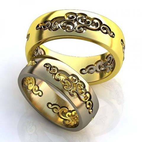 Эксклюзивные обручальные кольца AOG-obr-824 из Комбинированные от Ювелирный салон Art of glow 1