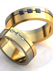 Оригинальные обручальные кольца из золота с сапфирами AOG-obr-664 из Комбинированные от Ювелирный салон Art of glow 1