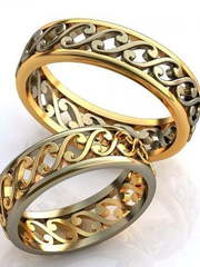 Эксклюзивные обручальные кольца без камней AOG-obr-566 из Комбинированные от Ювелирный салон Art of glow 1