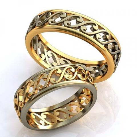 Эксклюзивные обручальные кольца без камней AOG-obr-566 из Комбинированные от Ювелирный салон Art of glow 1