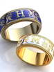 Золотые обручальные кольца с эмалью AOG-obr-689 из Желтое золото от Ювелирный салон Art of glow 1
