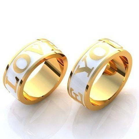 Золотые обручальные кольца с эмалью R-KO-1038 из Желтое золото от Ювелирный салон Art of glow 1