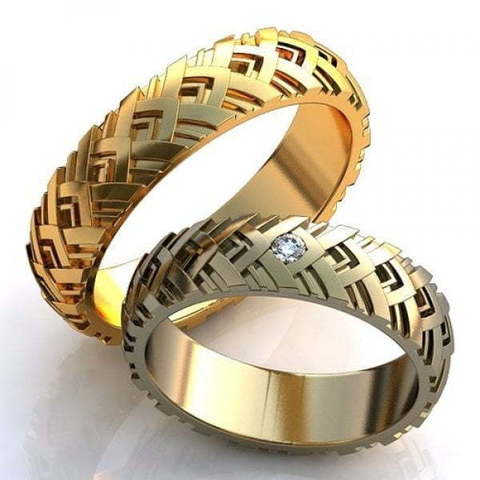 Дизайнерские обручальные кольца AOG-obr-285 из Желтое золото от Ювелирный салон Art of glow 1