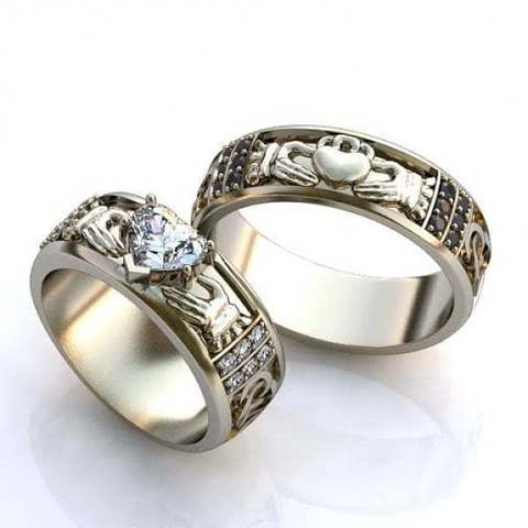 Обручальные кольца с топазом AOG-obr-1004-1 из Белое золото от Ювелирный салон Art of glow 1