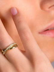 Обручальные кольца с черными и белыми бриллиантами AOG-obr-648 из Белое золото, Желтое золото от Ювелирный салон Art of glow 2