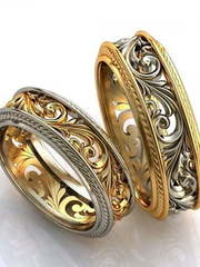 Необычные обручальные кольца AOG-obr-832 из Комбинированные от Ювелирный салон Art of glow 1